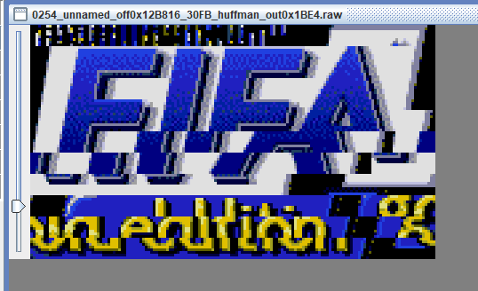 Extracted FIFA 97 Gold Edition presentation logo graphic from EA Huffman data